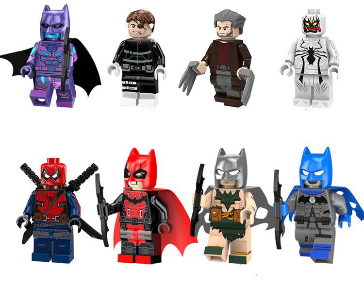 8pcs Deadpool Batman Anti-Venom Wolverine Minifigures Compatible Lego