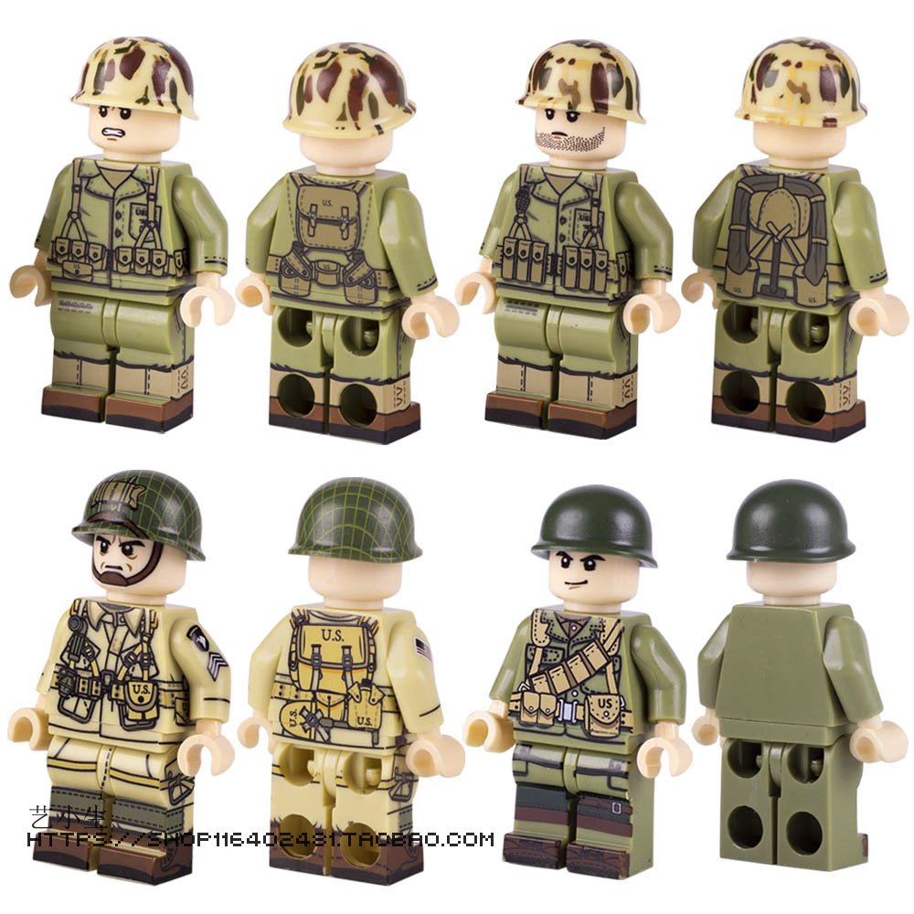 8ps Ww2 American Soldiers Minifigures Fit Lego Ww2 Soldiers
