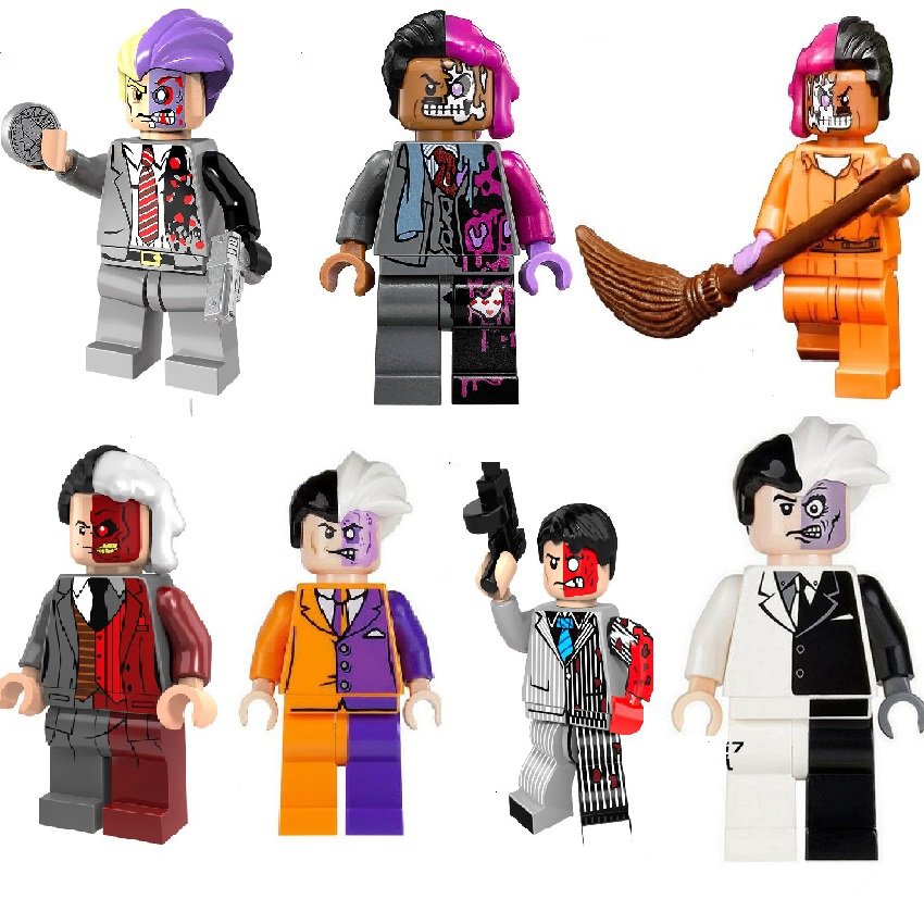 7pcs DC Comics TWO Face Minifigures Building Toy