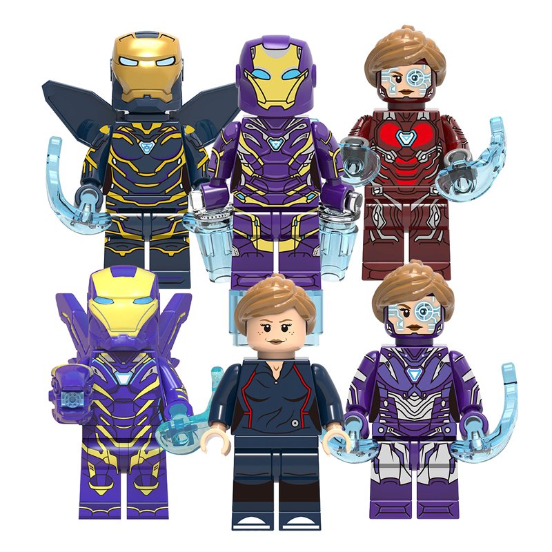 6pcs MK49 Pepper Potts Rescue Armor Minifigures Compatible Lego