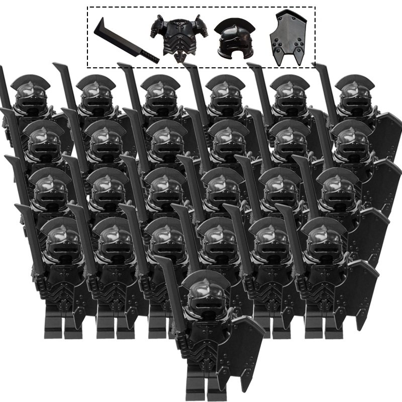 21pcs Medieval Black Darkness Knights Army Compatible Lego
