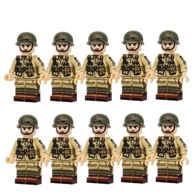 10pcs WW2 American Western Line Soldiers Compatible Lego Soldiers