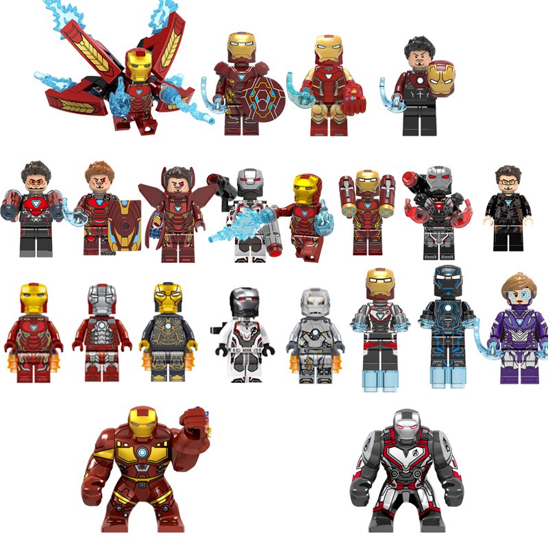 22pcs Ironman War Machine Pepper Minifigures Big Figures Compatible Lego