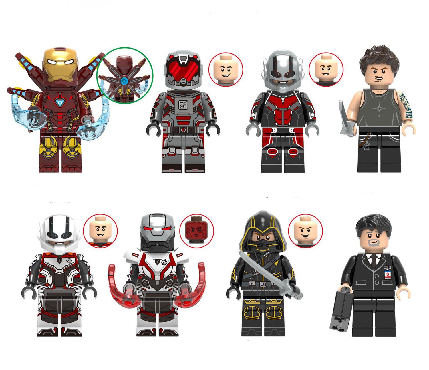8pcs MK85 War Machine Antman Hogan Hawkeye Minifigures Fit Lego