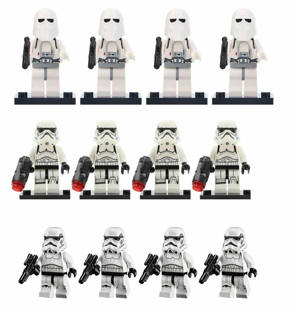 12pcs Star Wars Stormtrooper Snow Trooper Minifigures Fit Lego
