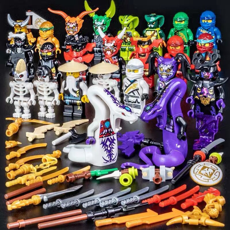 Ninjago Pythor Snake Skeleton Soldiers Mr E lloyd Master of Gold Dragon Minifigures Compatible Lego