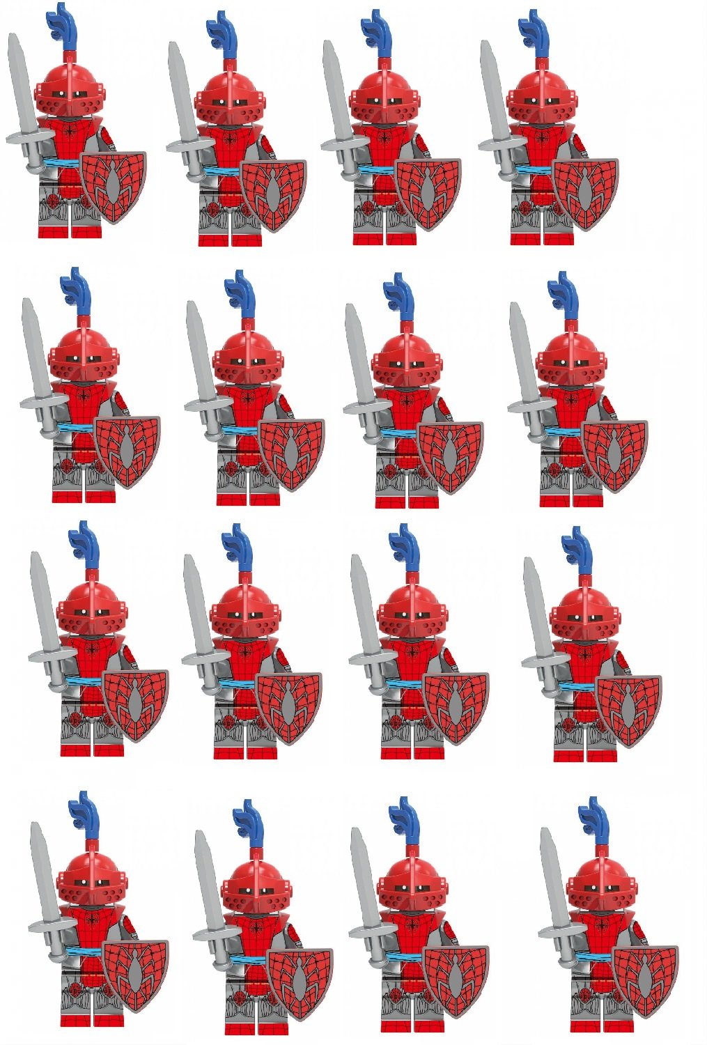 12pcs Knights Spiderman Minifigures