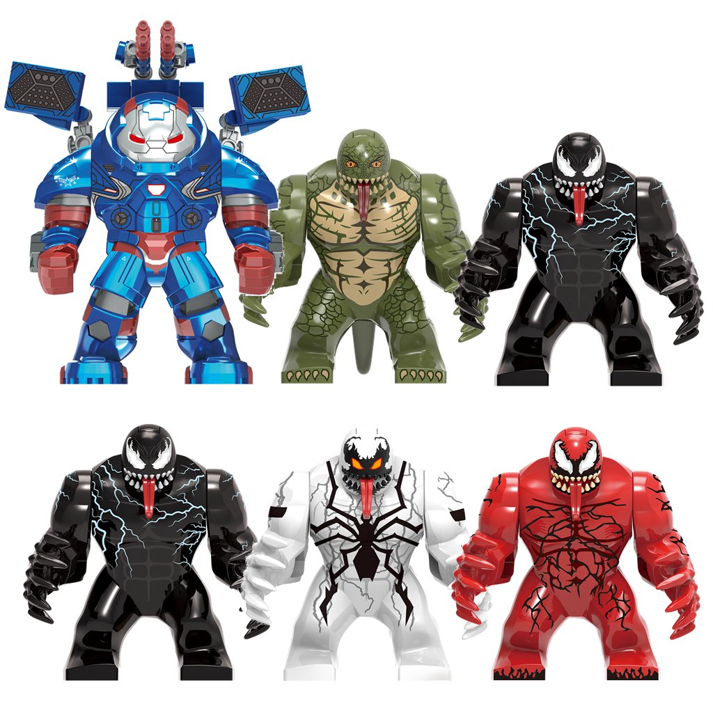 6pcs War Machine Lizard Riot Venom Carnage Anti Venom Big Figures