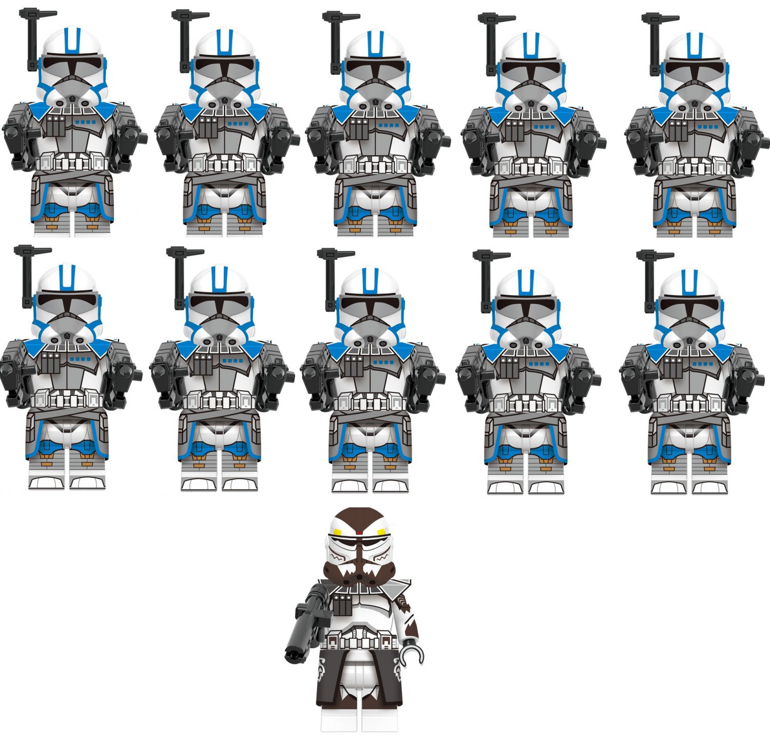 11pcs Star Wars ARC Commander Havoc Commander Wolffe Minifigures