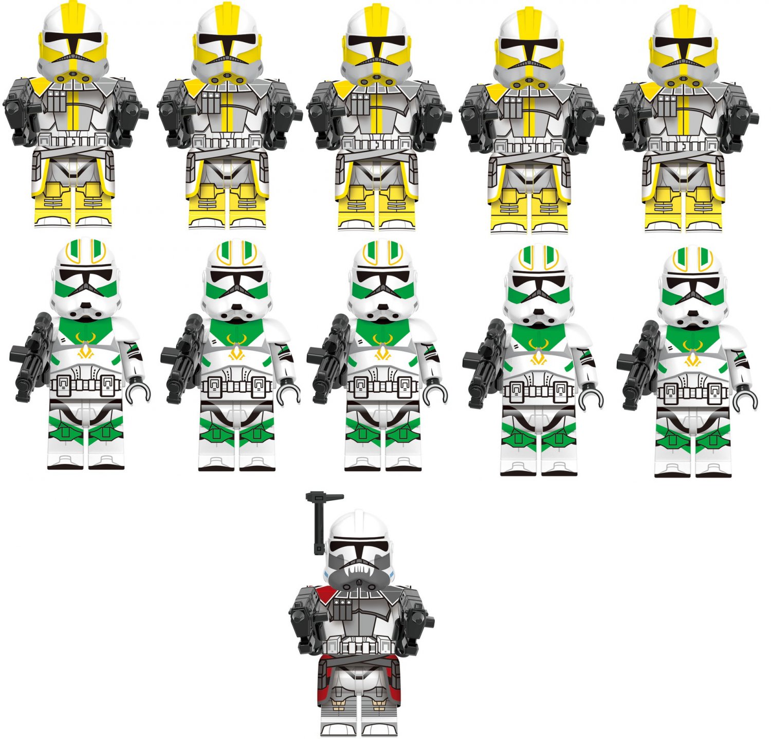 11pcs ARC Clone Trooper Commander Colt Minifigures