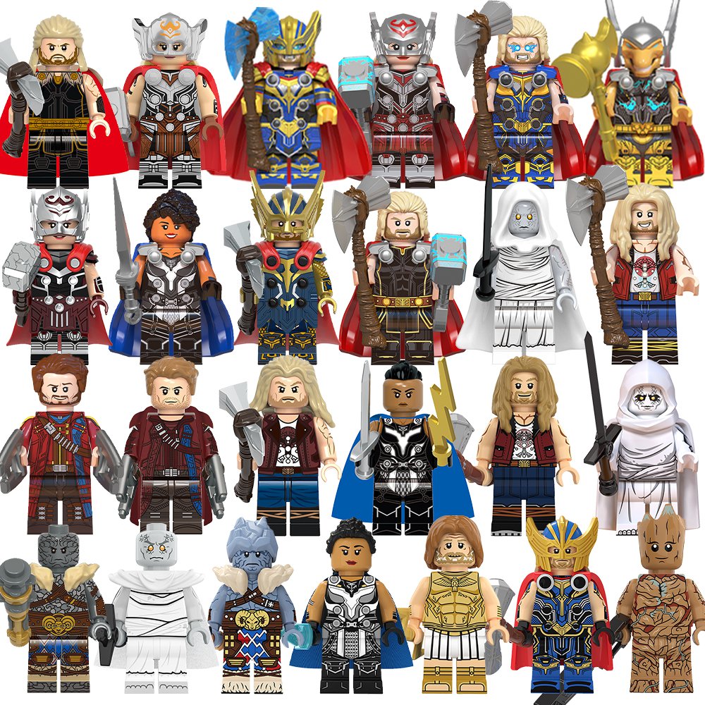 24pcs New Thor Korg Valkyrie Gorr Groot Minifigures