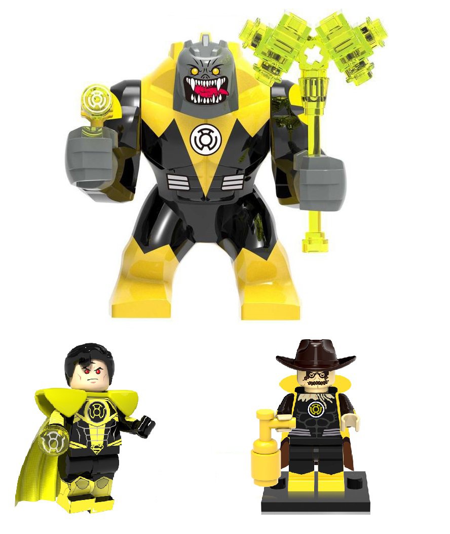 3pcs Sinestro Yellow Light Superhero Minifigures