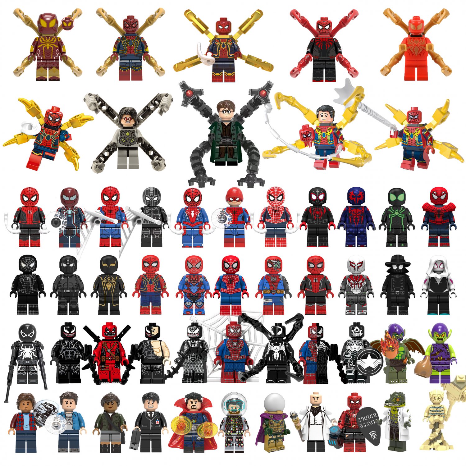 54pcs Spiderman Doctor Octopus Lizard Green Goblin Venom Mysterio ...