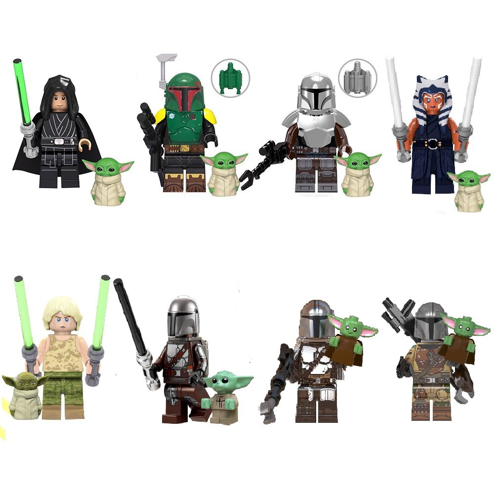 New Mandalorian Luke Skywalker Ahsoka Baby Yoda Minifigures