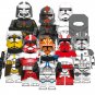 8pcs Star Wars Wrecker Hunter Cody Thorn Commander Bly Vaughn Fox Wilco Trooper Minifigures
