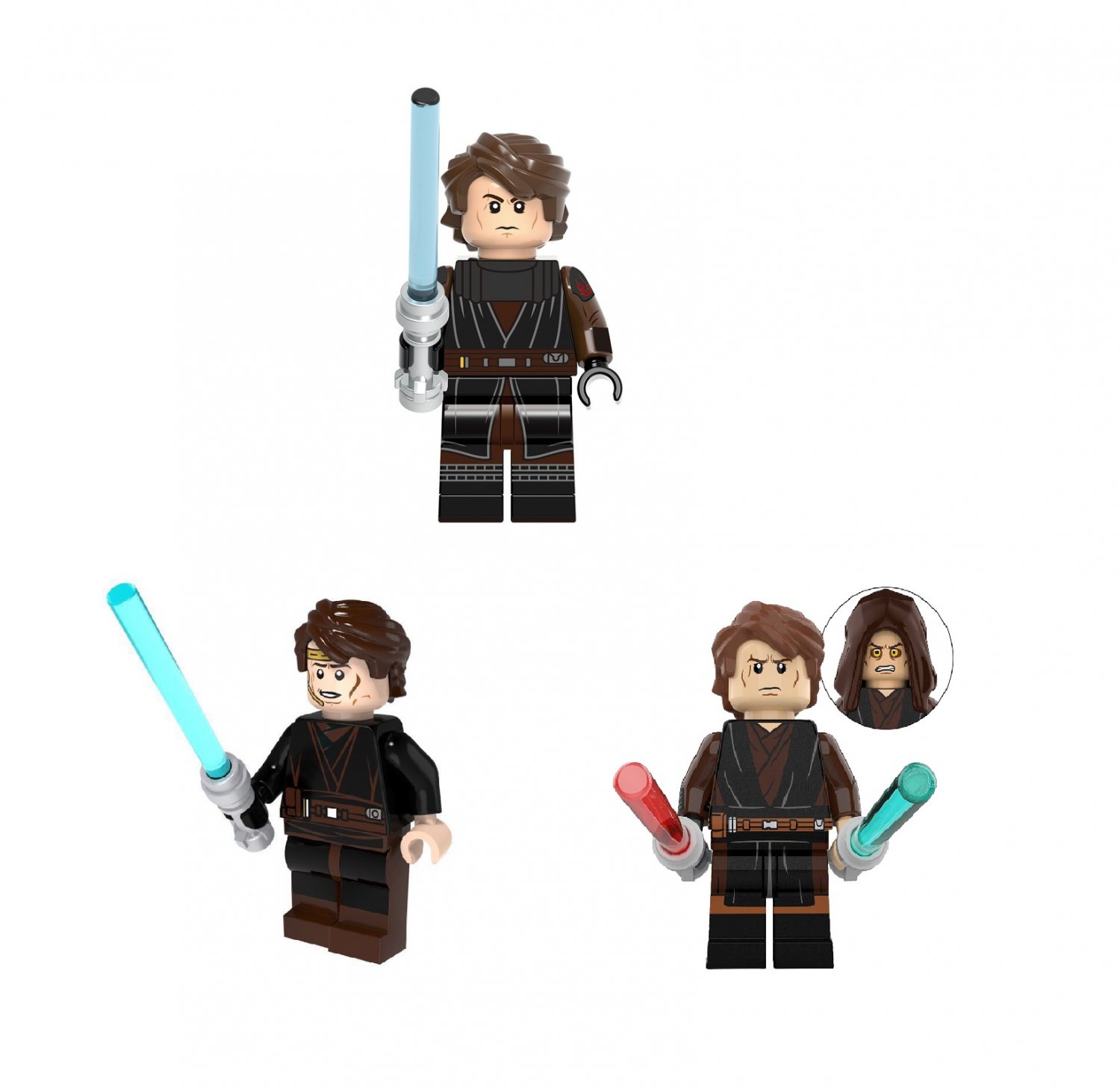 3pcs Star Wars Anakin Skywalker Minifigures