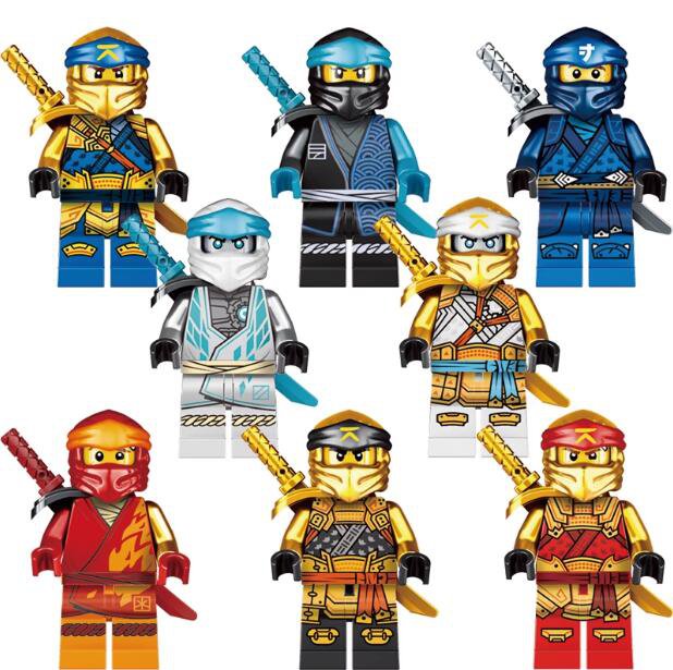 8pcs Season 16 Ninjago Kai Zane Cole Jay Iloyd Nya Minifigures