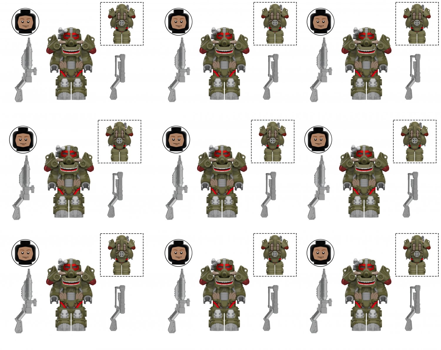 Flying shark Powered Armor Minifigures Fallout Season 1 Sets &iuml;&raquo;&iquest;