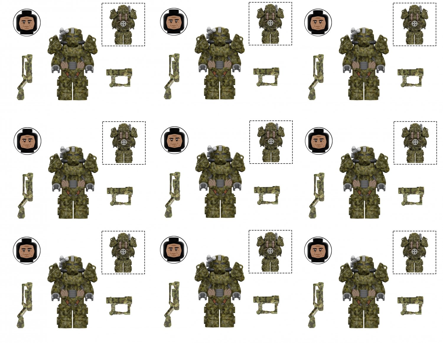 Camouflage Power Armor Minifigures Fallout Season 1 Sets &iuml;&raquo;&iquest;