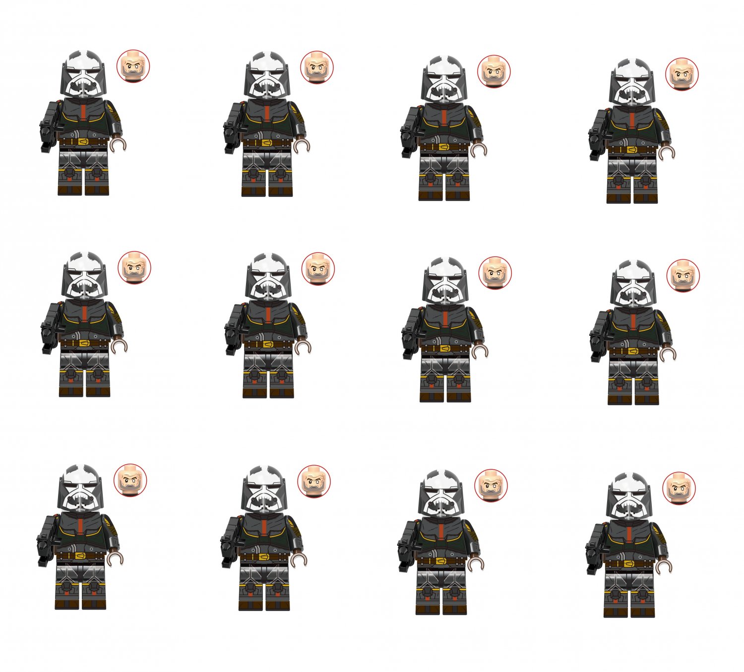 12pcs Clone Force 99 Wrecker Minifigures Star Wars Sets