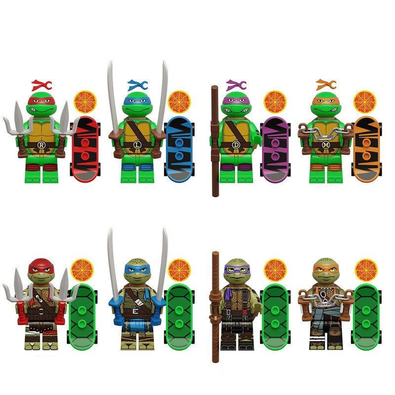 Raphael Leonardo Da Vinci Donatello Michelangelo Mnifigures Comic Movie Sets