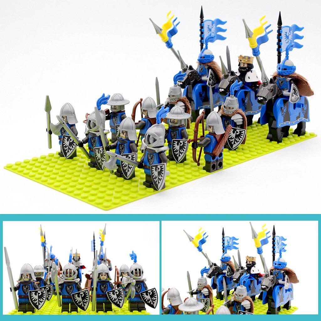 13pcs Black Eagle Knight King Mnifigures Medieval Knight Sets