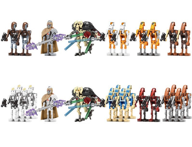 General Grievous Battle Droid IG-100 Magna Guard Mnifigures Star Wars Anime Set