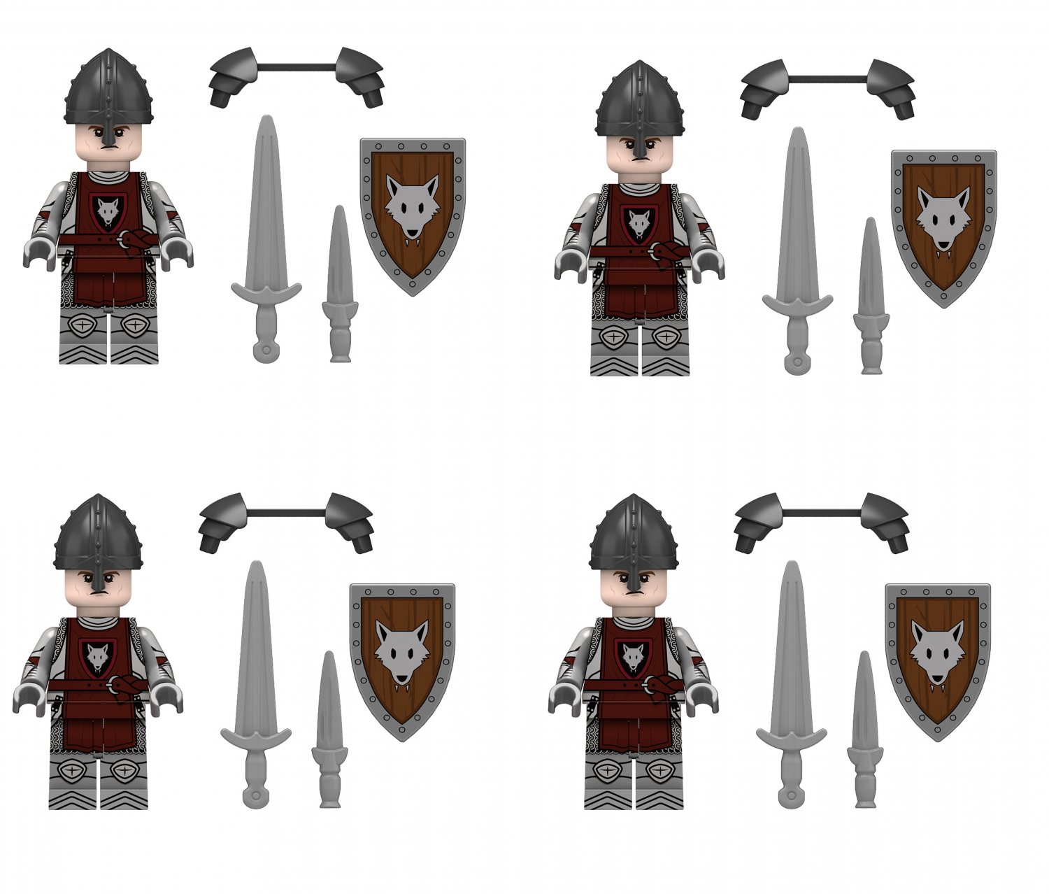 4pcs Wolfpack Warrieer Mnifigures Game Sets