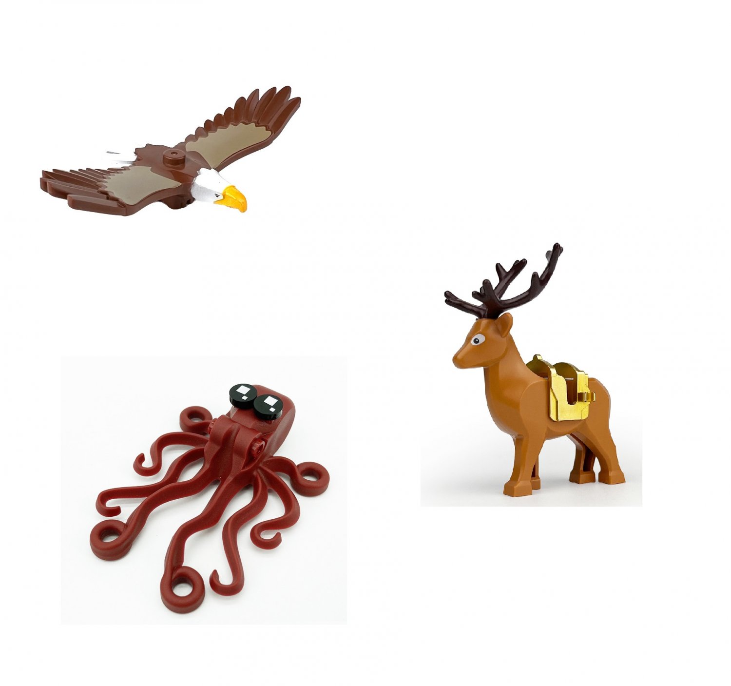Bald eagle Deer octopus Mnifigures Animal Sets