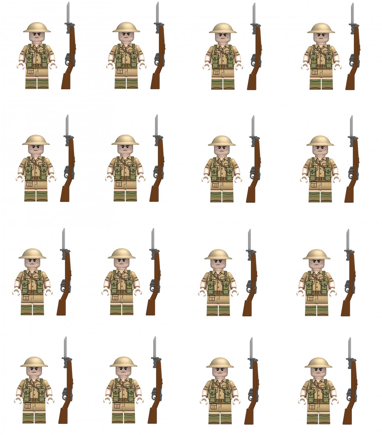 16pcs WW2 Special Air Service Mnifigures Britain Soldier Sets