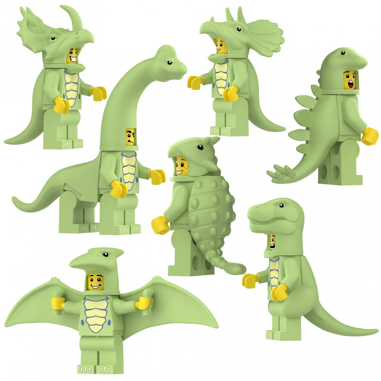 Green Dinosaur clothes Boy Mnifigures Party Sets