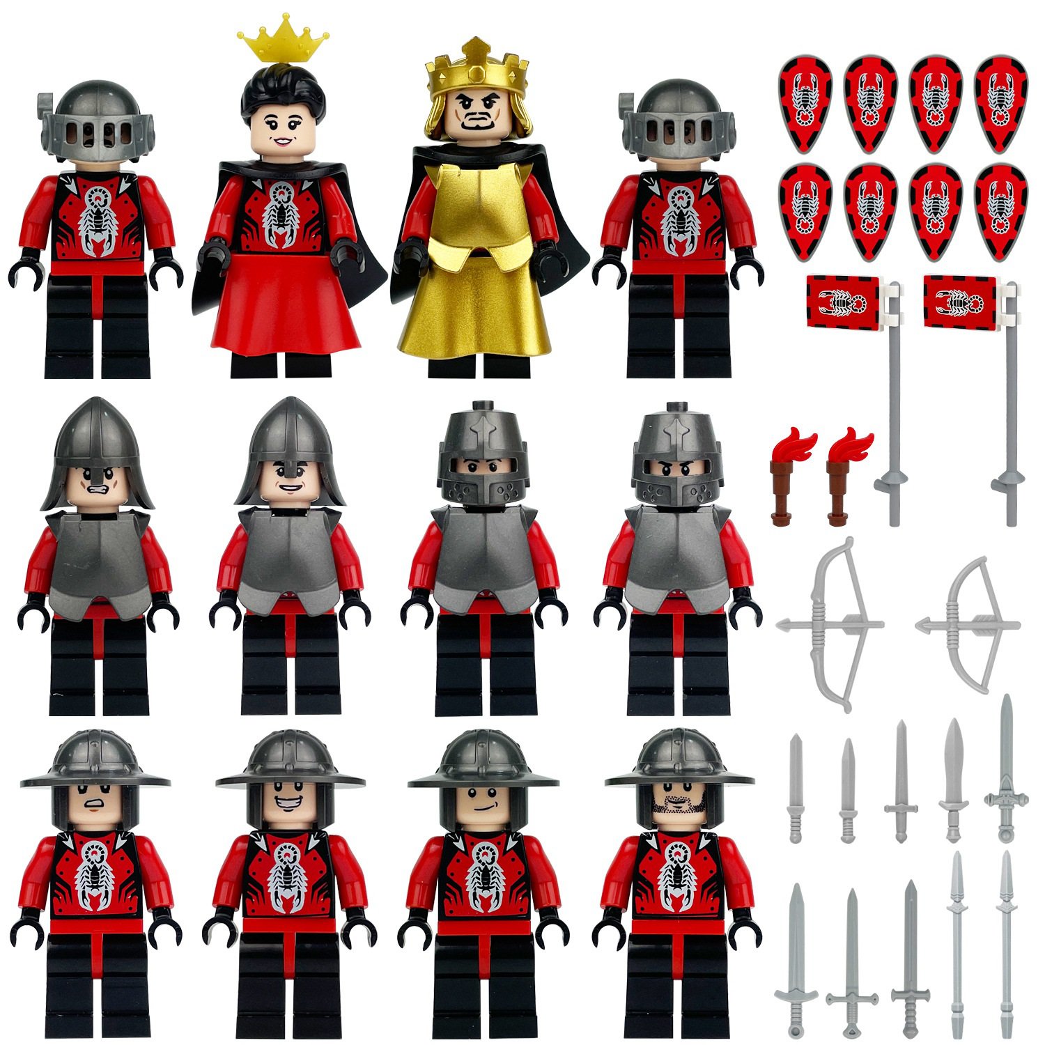 12pcs Medieval Scorpion Knight Mnifigures Medieval Knight Sets