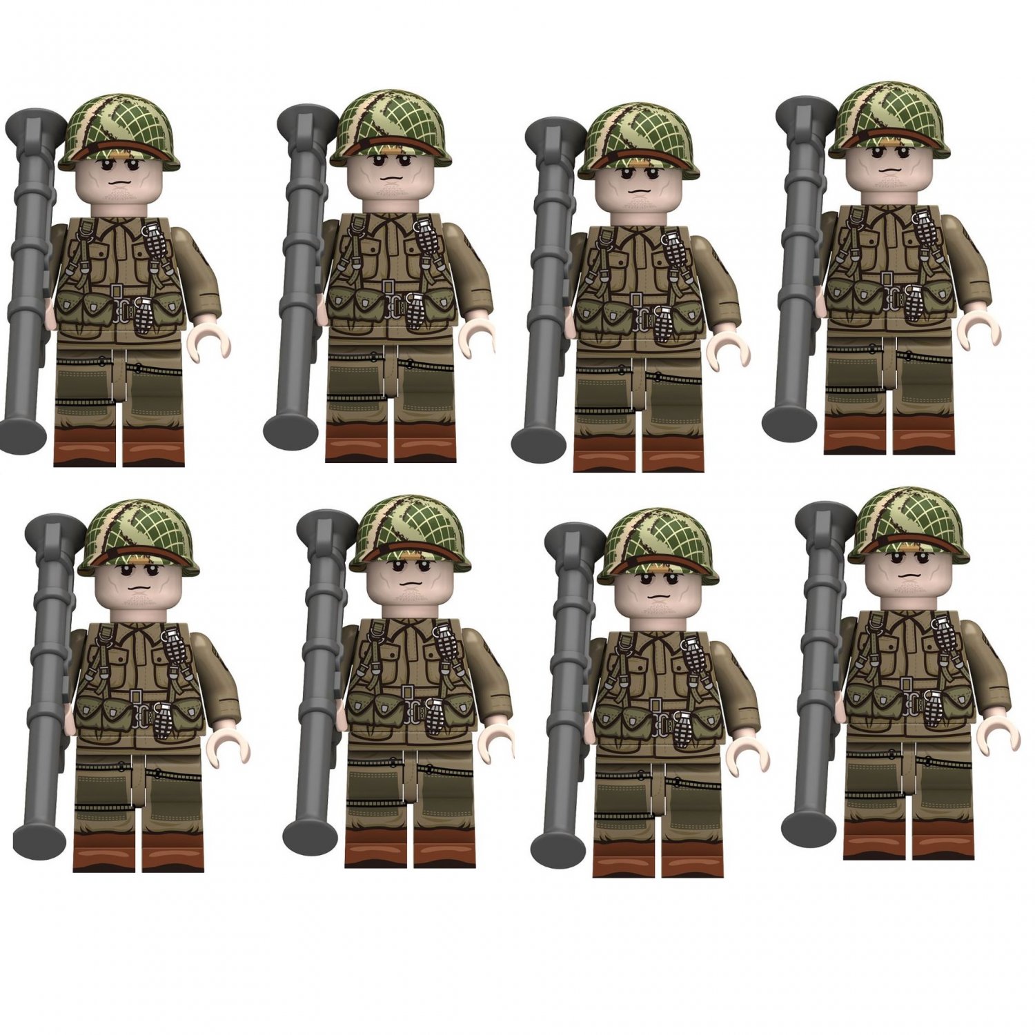 8pcs US Airborne 101st - Bazuca N653 Soldiers Minifigures Christmas Gift