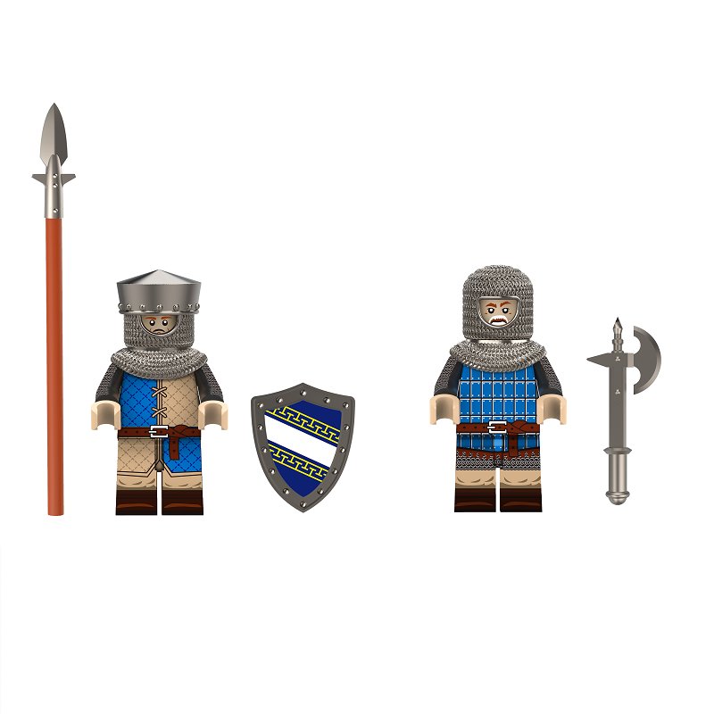 Conscript Spear Militia and Foot Feudal Soldiers Minifigures Medieval Knight Sets