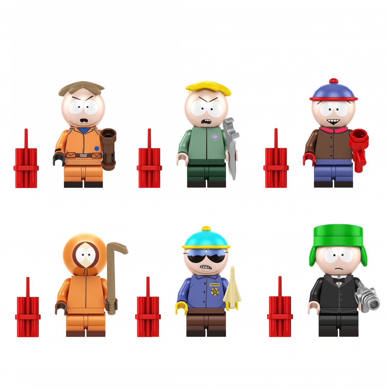 Kenny McCormick Stan Marsh Eric.Cartman Minifigures South Park Stick of Truth Sets