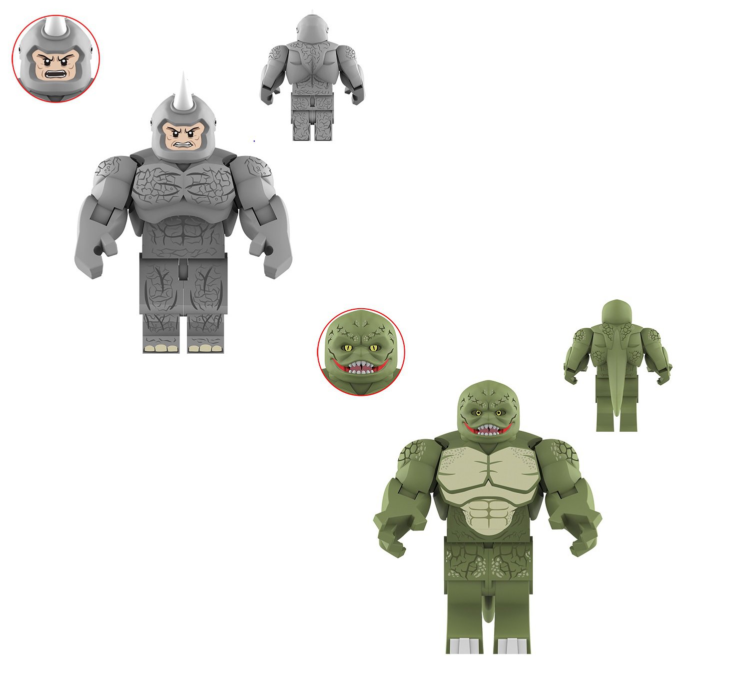 Big Rhino and Big Lizard Minifigures Spider-Man movie Sets