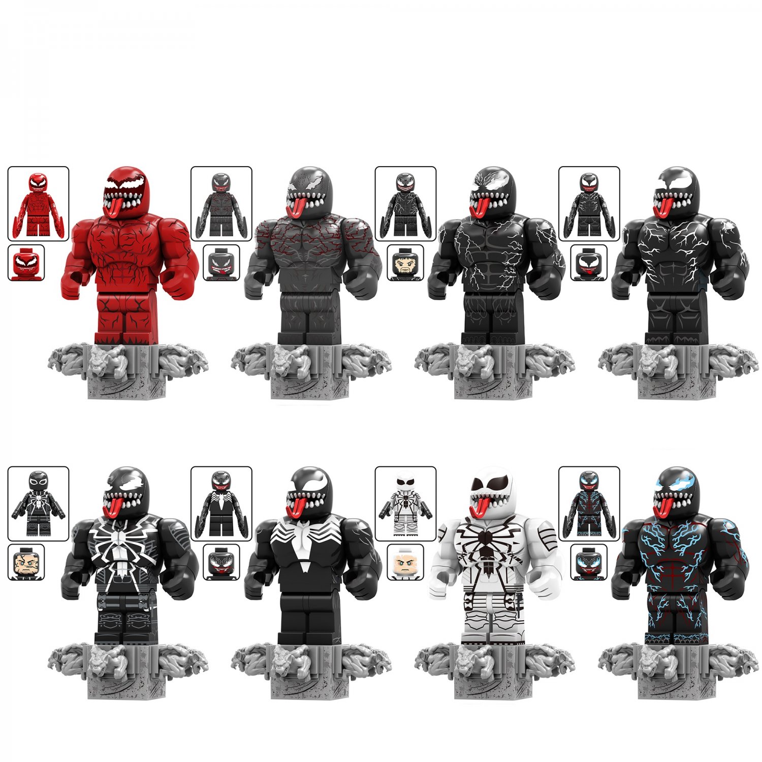 Carnage Venom Riot Phage Lasher Minifigures Venom Legion Sets