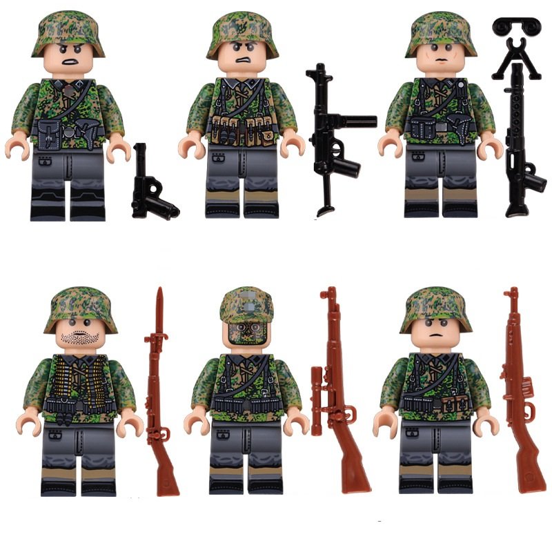 Lieutenant Corporal MG gunner Sniper MG assistant Minifigures WW2 Germany military Sets