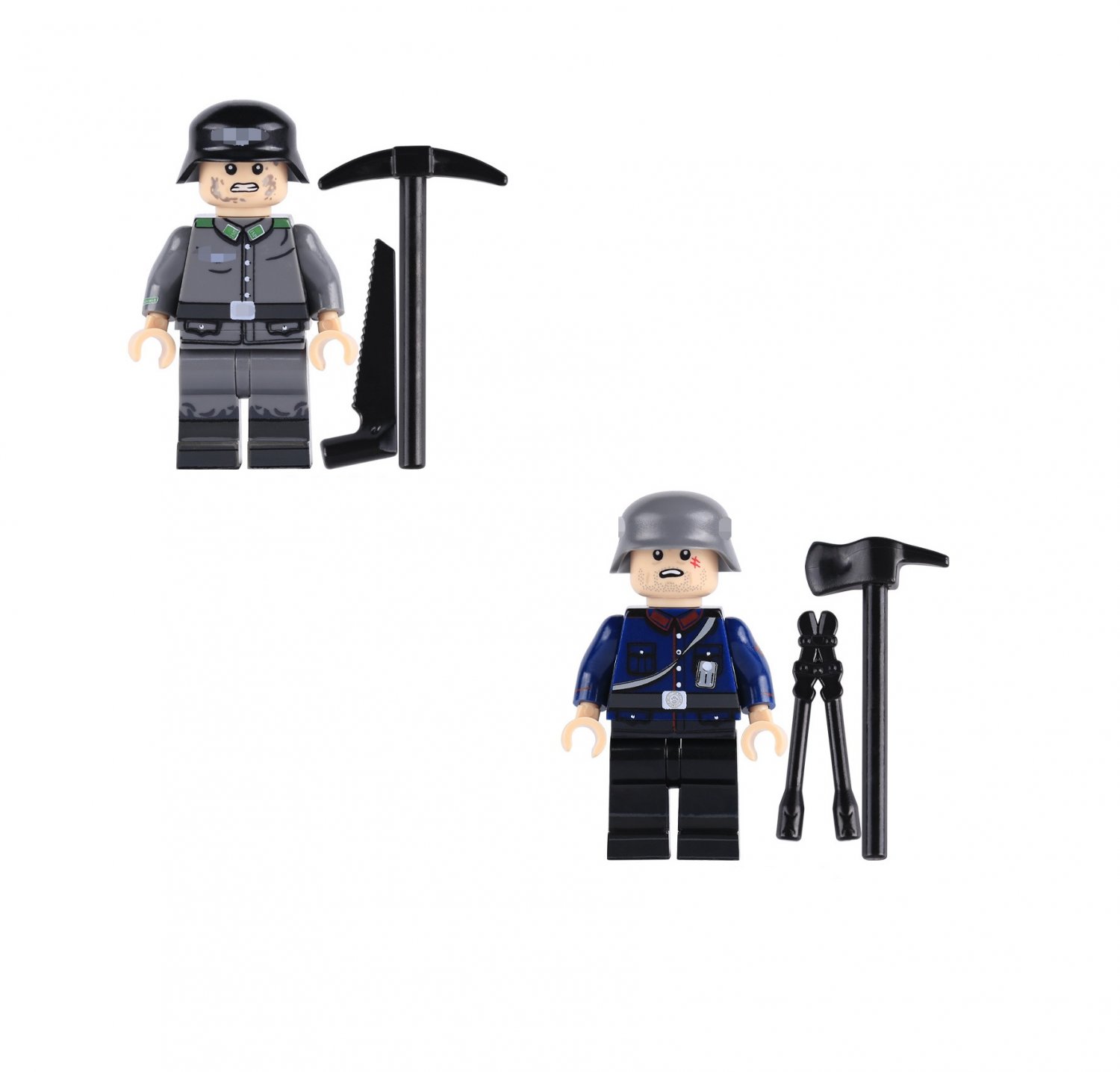 Air Raid Helper and Fire Police Minifigures WW2 Soldier Sets