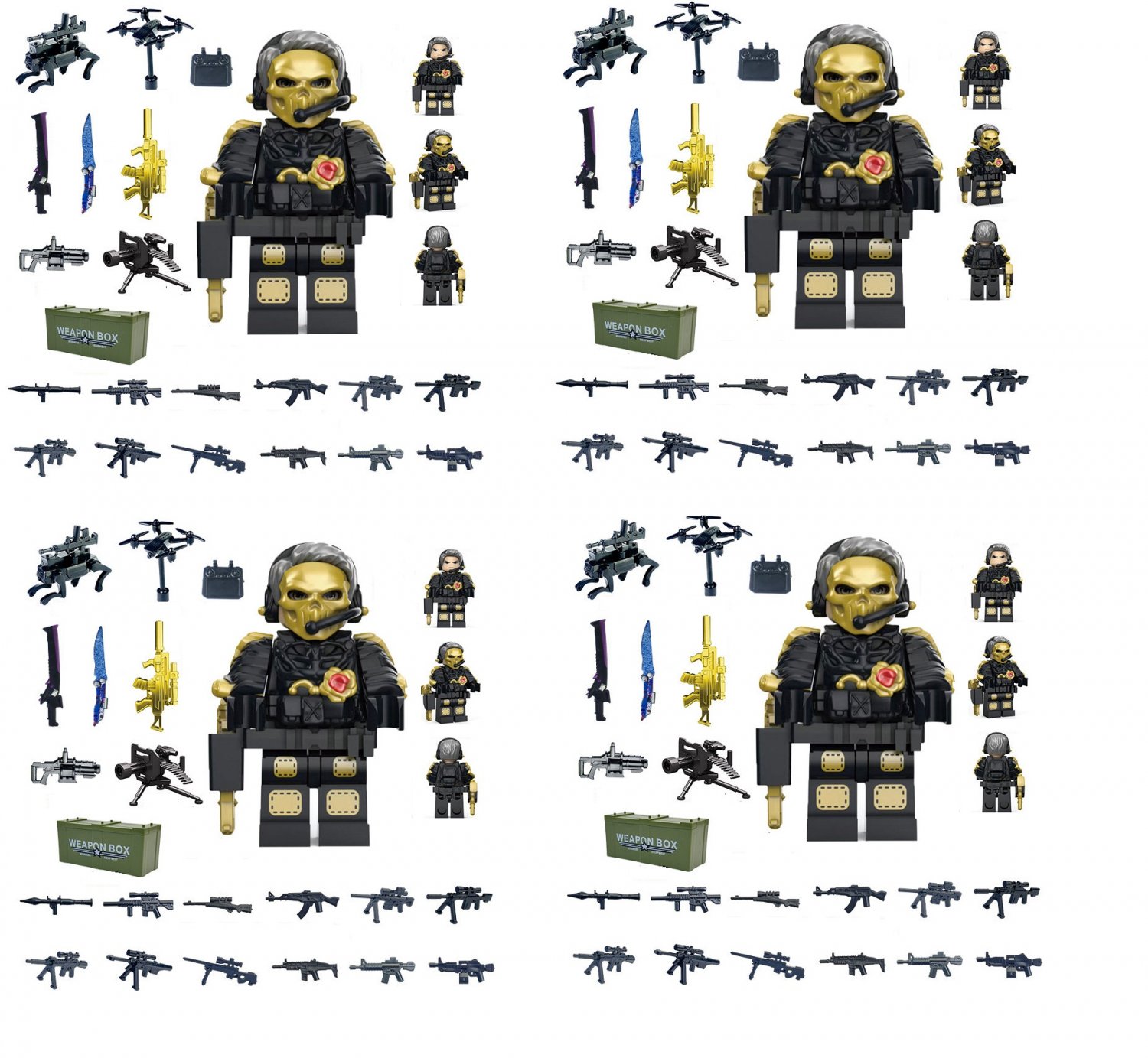 4pcs Red Wolf Kai Silva Minifigures Delta Force Sets