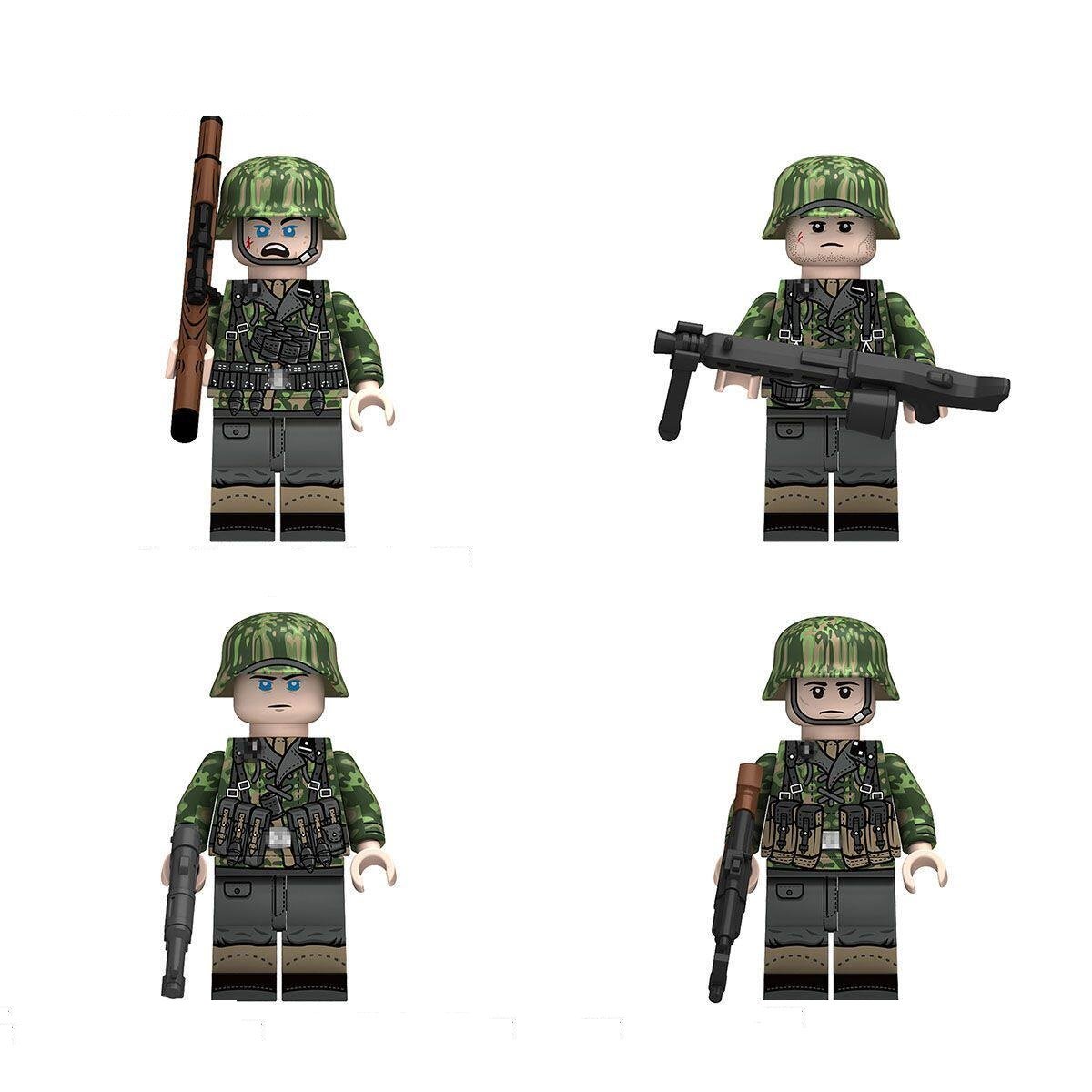 4pcs Germany Rauchtarnmuster Spring Special forces Minifigures WW2 Special forces Sets