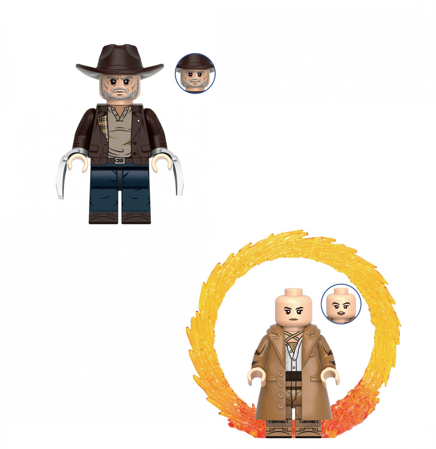 Old Man Logan and Cassandra Nova Xavier Minifigures The Avengers Super Heroes Sets