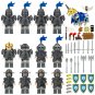 12pcs White Horse Knights Minifigures Medieval Knight Sets
