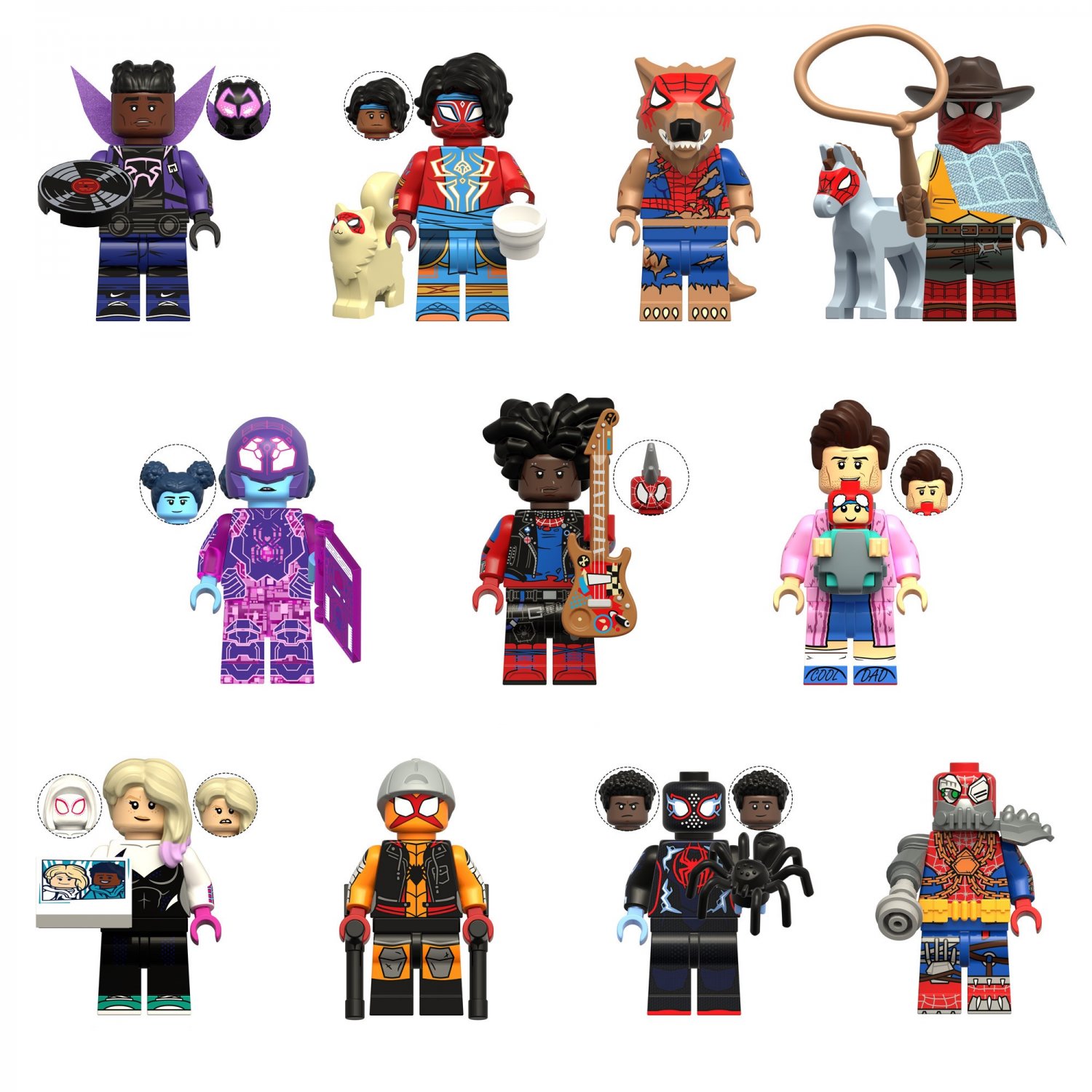 11pcs Spider-Man Across the Spider-Verse character Minifigures Spider-Man movie Sets