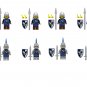 8pcs Black Falcon Knight Minifigures Medieval Knight Sets