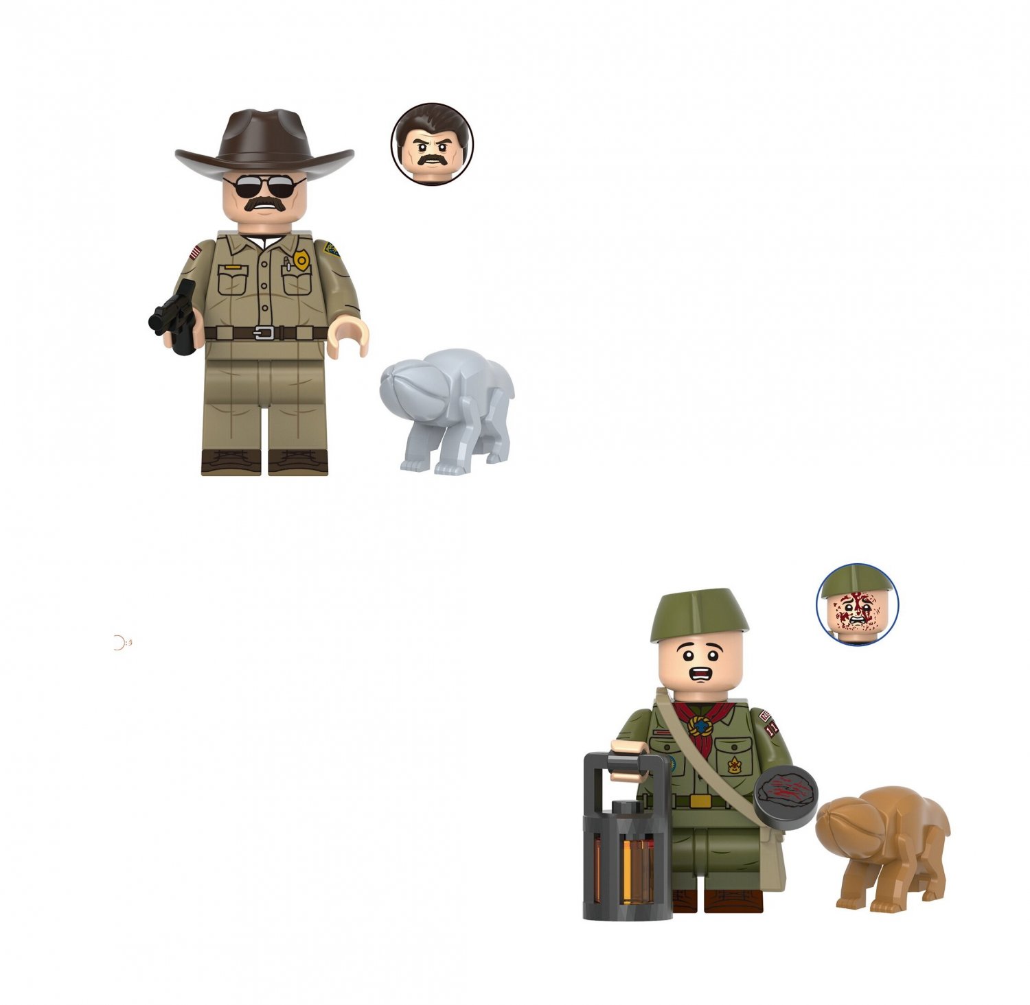 Hopper and Henry Minifigures Stranger Things Season 5 Sets