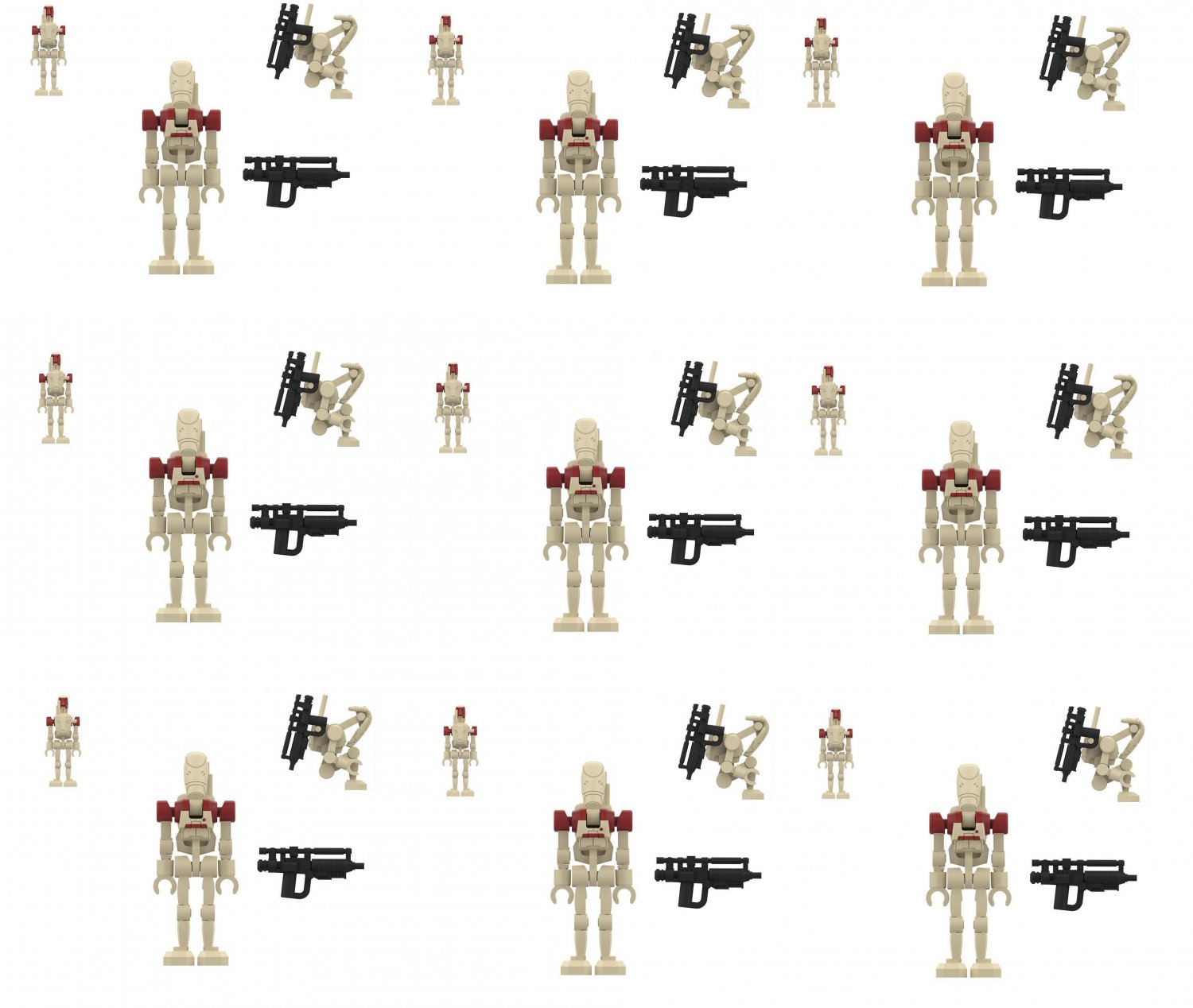 9pcs Securlty Droid Minifigures Star Wars Battle Droid Army Sets