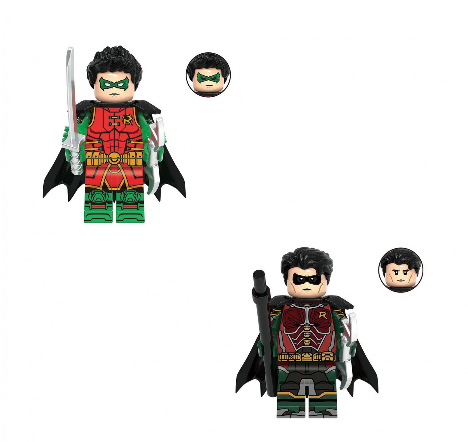 Titans Robin and Damian Wayne Minifigures DC Justice League Sets