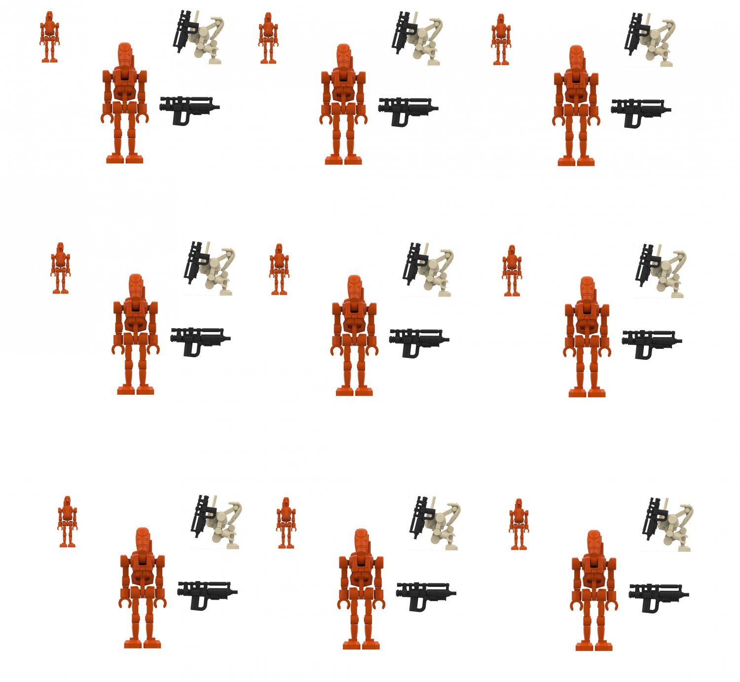 9pcs Geonosis battle droid Minifigures Star Wars Sets