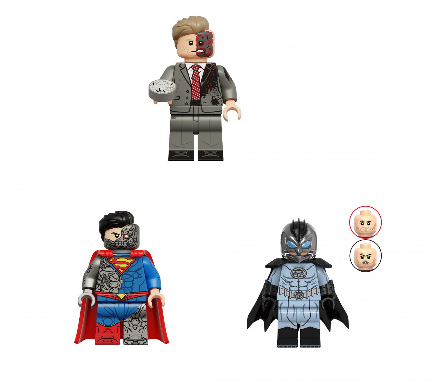 Cyborg Superman Owlman Two-Face Minifigures DC Super Heroes Sets